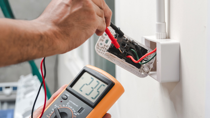 Image shows electrical testing taking place